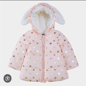 Charming Pink Heart Puffer Jacket for Kids